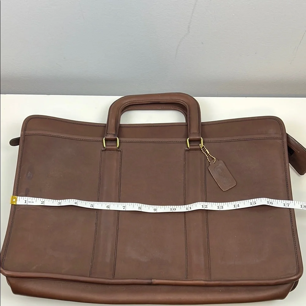 Vintage Coach USA Mahogany Leather Top Handle Office Work Briefcase Bag